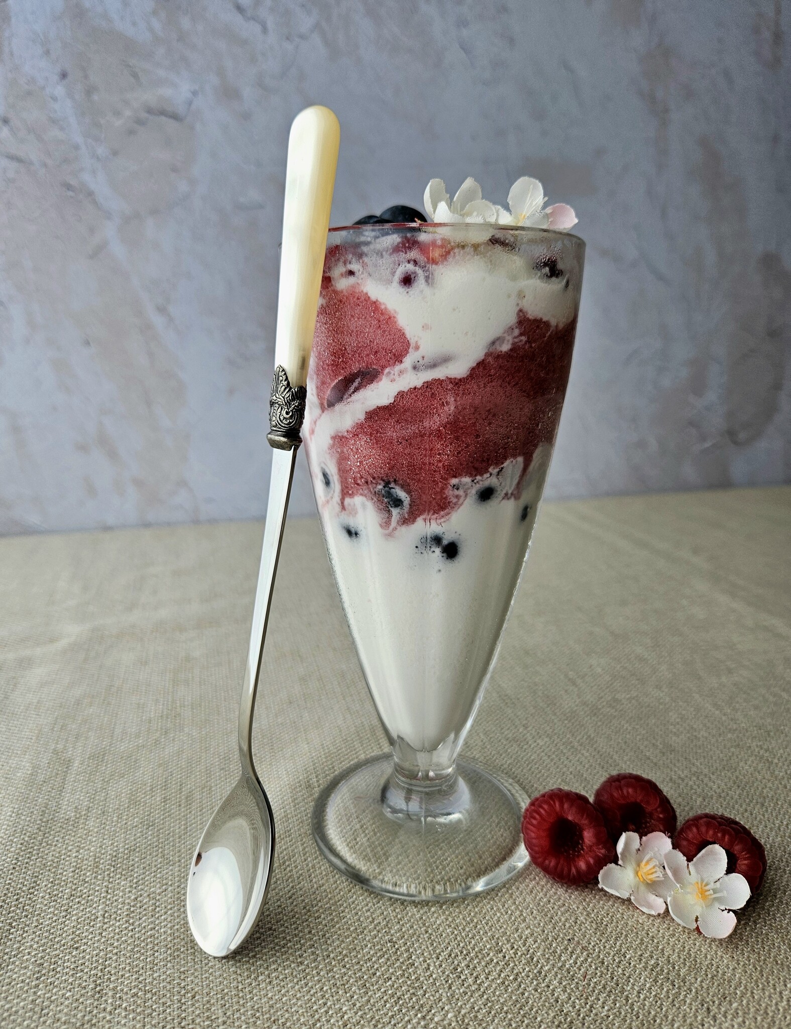 Cuillère Long Drink / Cuillère à Sorbet, Ivoire (nacré), 21,5 cm