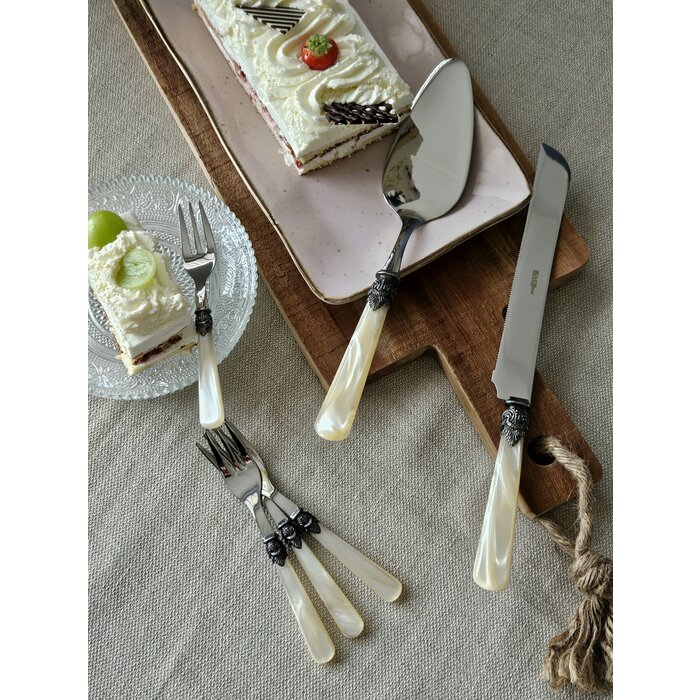 Taart Bestekset (8-delig), Ivoor (parelmoer), EME Napoleon