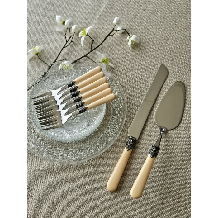 8-teiliges Tortenbesteckset, Elfenbein (matt) EME Napoleon