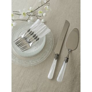 Ensemble de couverts à Gâteaux, Blanc