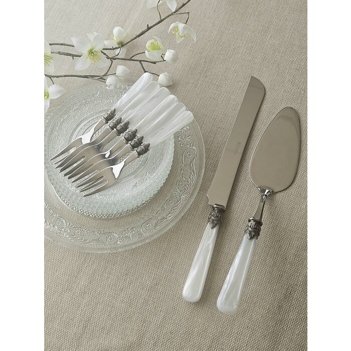 8-teiliges Tortenbesteckset, Weiß (perlmutt) EME Napoleon