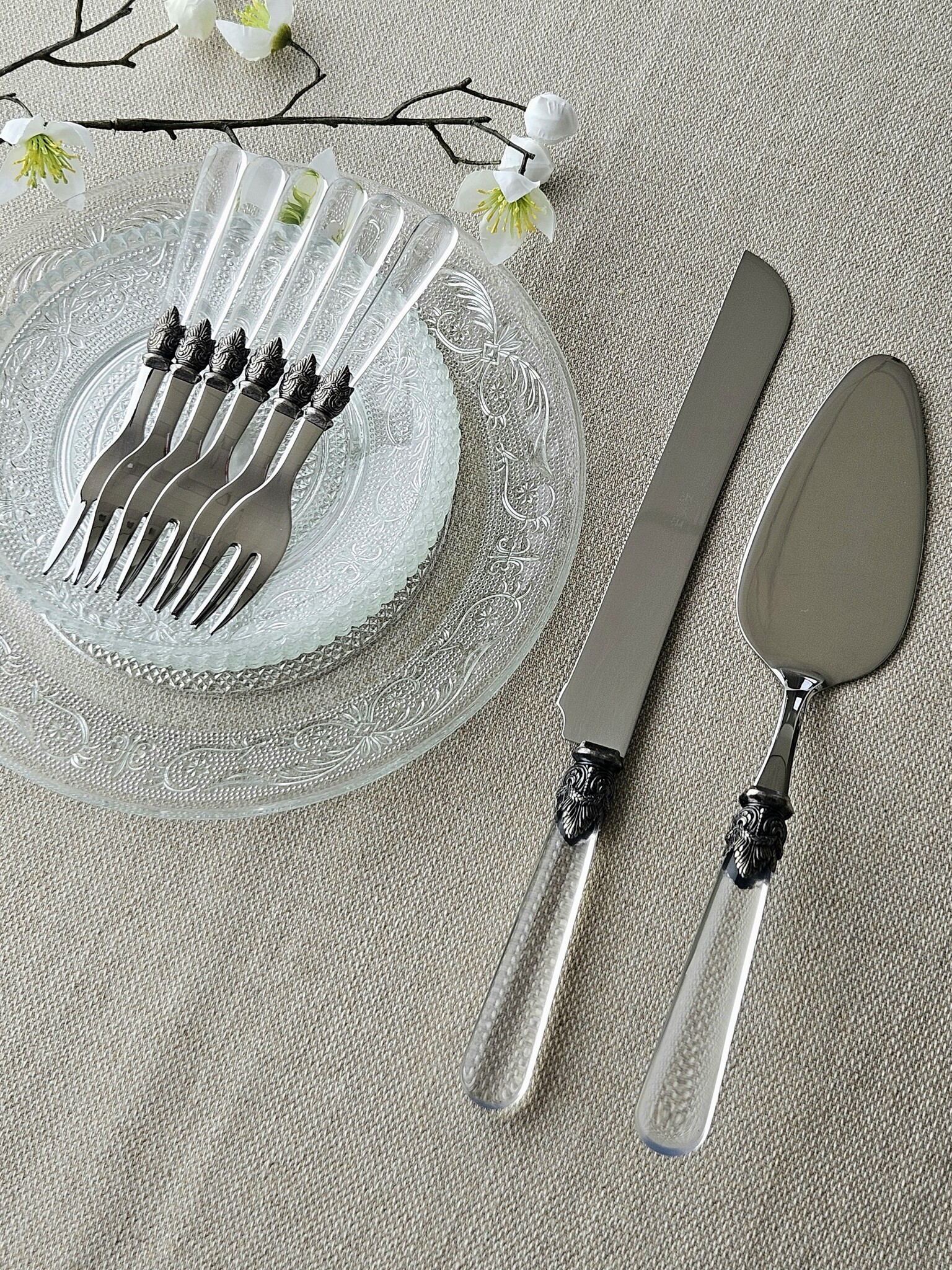 Ensemble de service à gâteau, Transparent