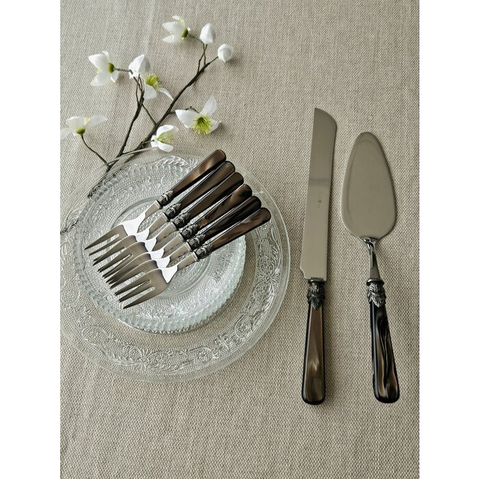 Juego de servicio para pastel, Márron (brillo nácar)