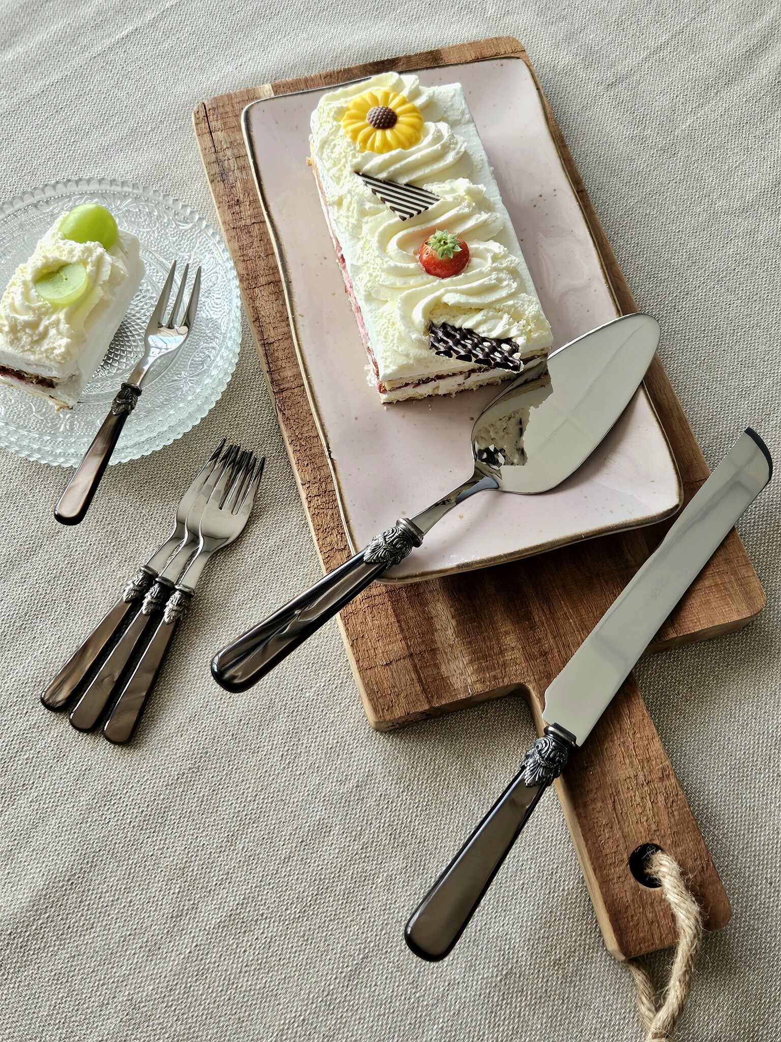 Taart Bestekset, Bruin (parelmoerglans)