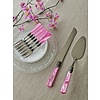 Cake Cutlery Set (8-piece), Fuchsia with Mother of Pearl