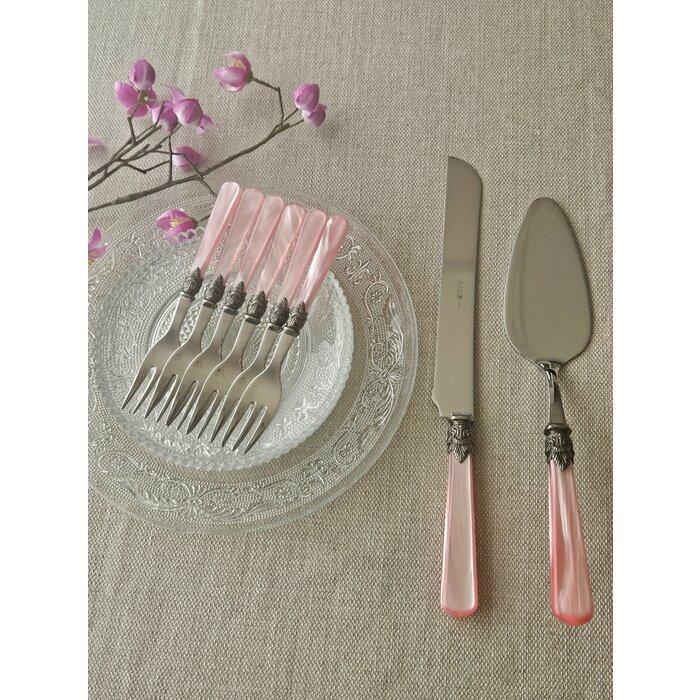 Ensemble de Couverts à Gâteaux (8 pièces), Rose avec Nácar
