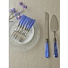 Cake Cutlery Set (8-piece), Blue with Mother of Pearl