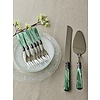 Cake serving set, Green (mother-of-pearl sheen)