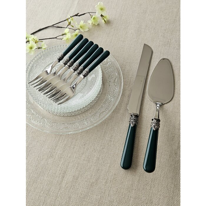 Ensemble de service à gâteau, Vert (uni)