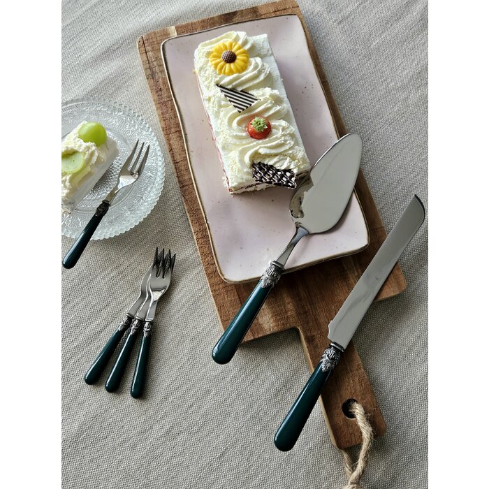 Juego de servicio para pastel, Verde (liso)