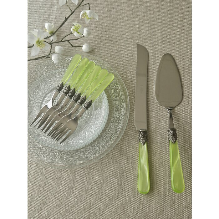 8-teiliges Tortenbesteckset, Hellgrün (perlmutt) EME Napoleon