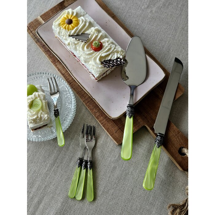 Taart Bestekset (8-delig), Lichtgroen (parelmoer), EME Napoleon