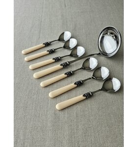 7-teiliges Suppenbesteckset, Elfenbein (matt)