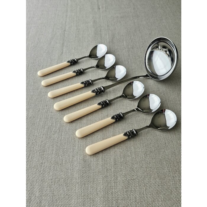 Juego de Cubiertos para Sopa (7 piezas), Marfil (liso)