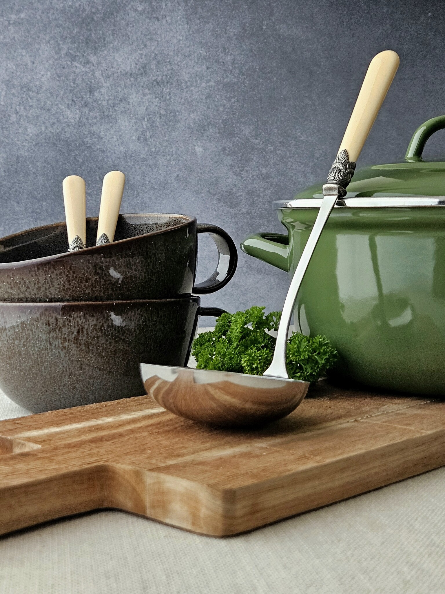 Suppen Besteckset (7-teilig), Elfenbein (einfarbig)