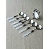 Soup cutlery set (8-piece), White with Mother of Pearl