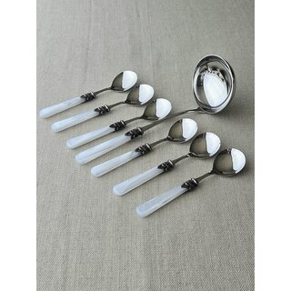 Soup cutlery set, White (mother-of-pearl)