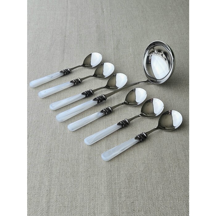 Ensemble de Couverts à Soupe (7 pièces), Blanc (nacré)