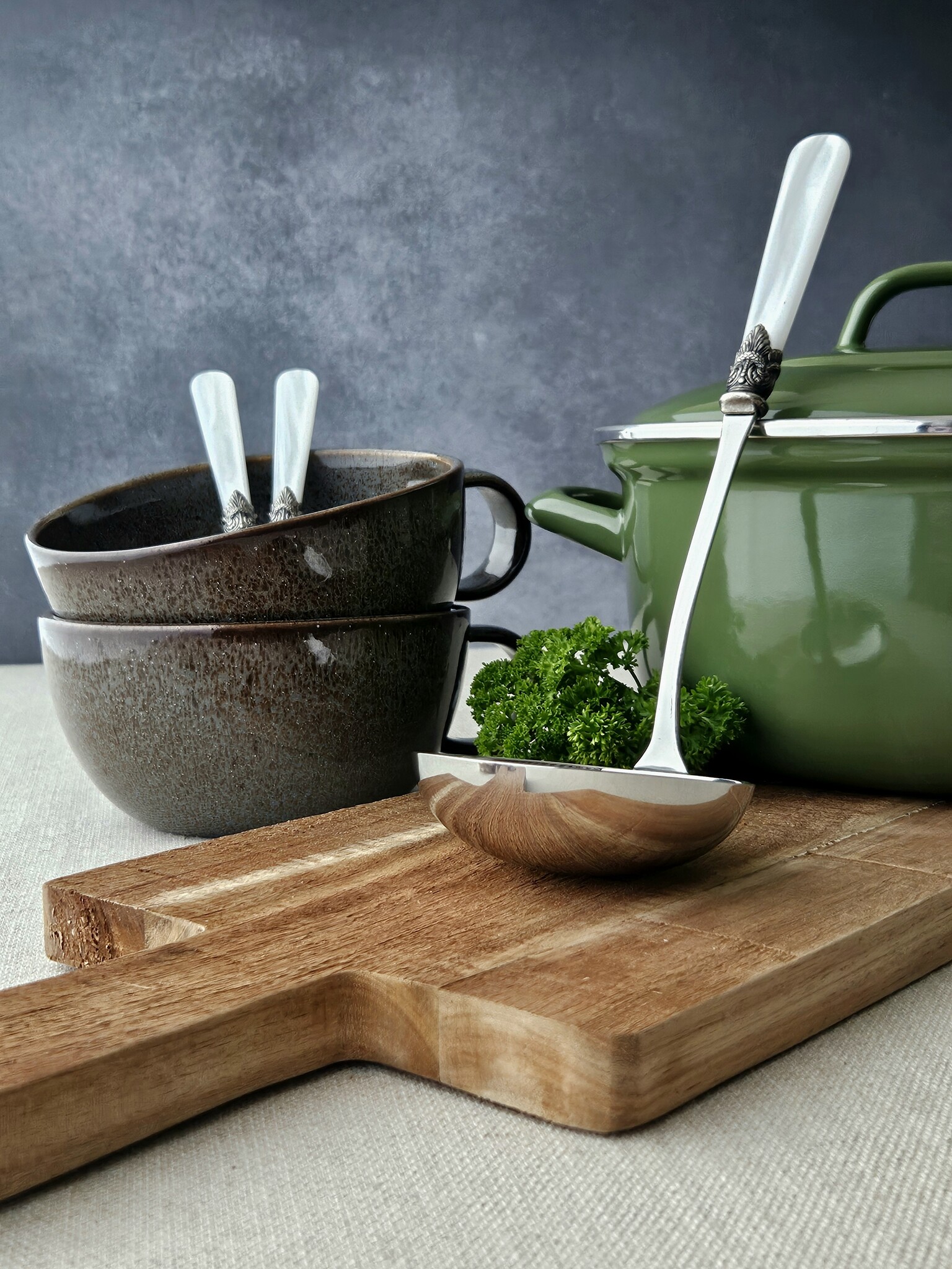 Ensemble de Couverts à Soupe (7 pièces), Blanc (éclat nacré)