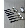 Soup cutlery set (8-piece), Black with Mother of Pearl