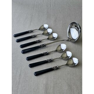 Juego de Cubiertos para Sopa, Negro (nácar)