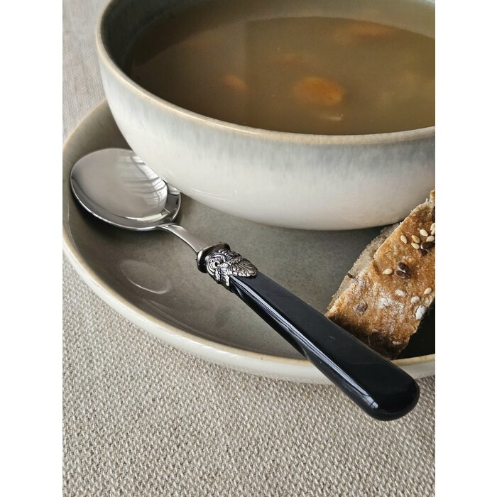 Juego de Cubiertos para Sopa (7 piezas), Negro (brillo nácar)