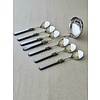 Soup cutlery set (8-piece), Gray with Mother of Pearl