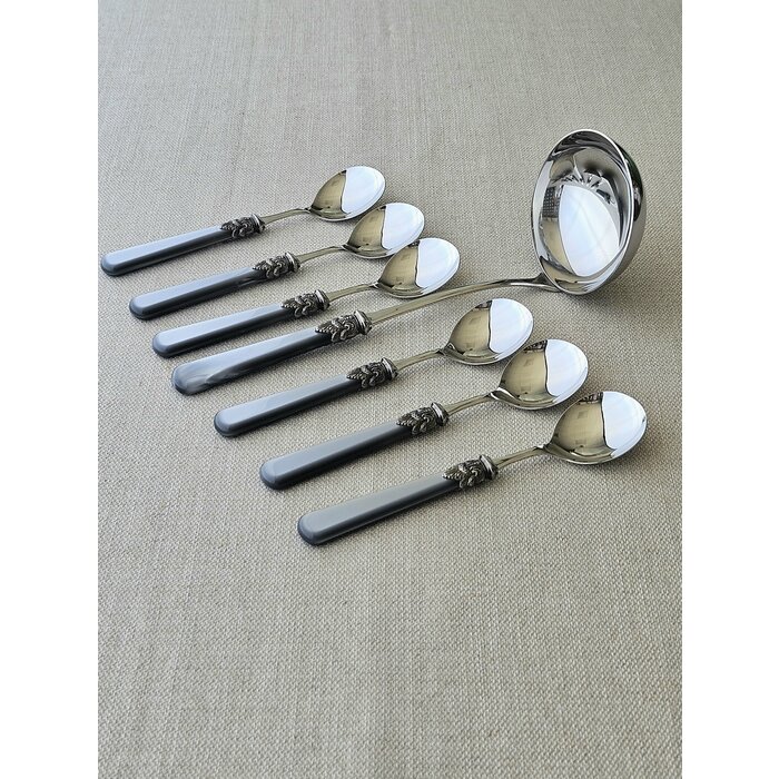 Suppen Besteckset, 7-teilig, Grau (perlmutt)