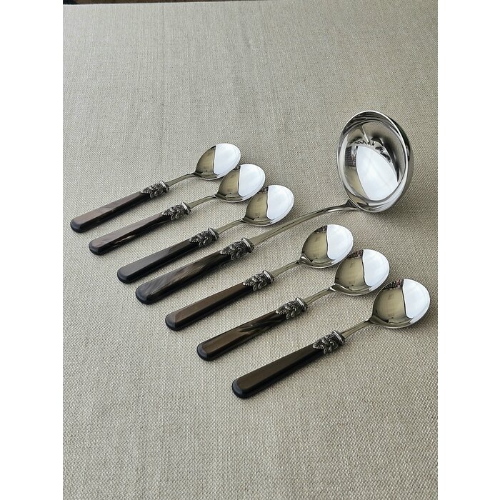 Ensemble de Couverts à Soupe  (7 pièces), Marron (éclat nacré)