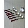 Soup cutlery set (8-piece), Red with Mother of Pearl