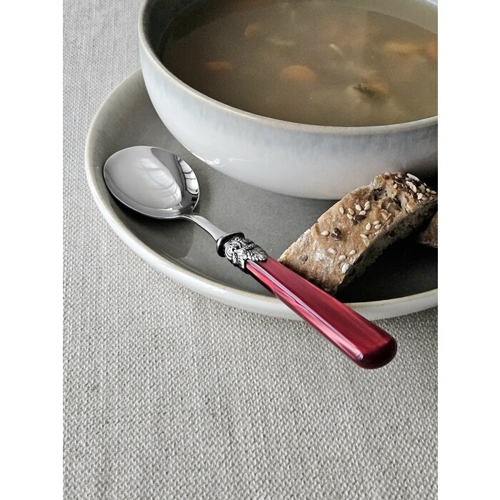 Juego de Cubiertos para Sopa (7 piezas), Rojo (brillo nácar)