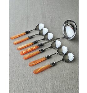 7-teiliges Suppenbesteckset, Orange (Perlmutt)