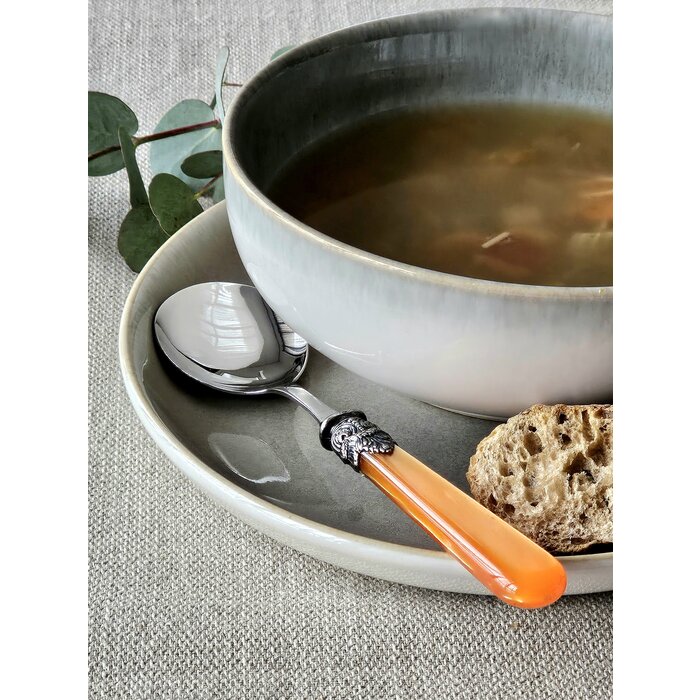 Soup cutlery set (7-piece), Orange (mother-of-pearl)