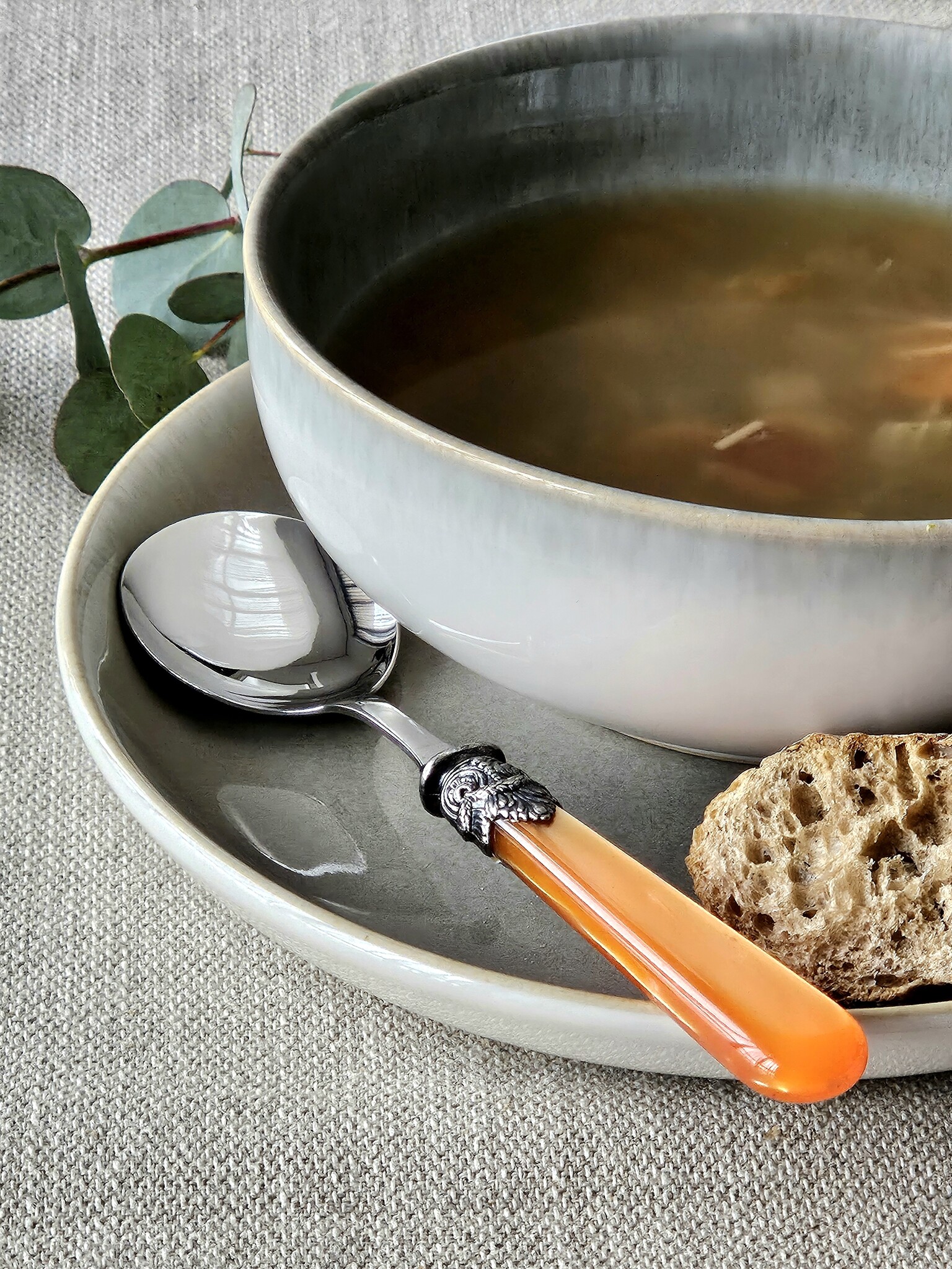 Suppen Besteckset (7-teilig), Orange (perlmuttglanz)