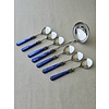 Soup cutlery set (8-piece), Blue with Mother of Pearl
