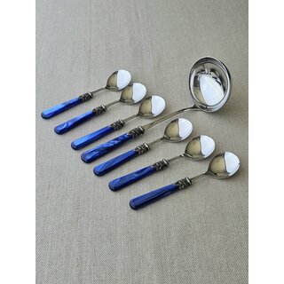 Soep Bestekset, Blauw (parelmoer)