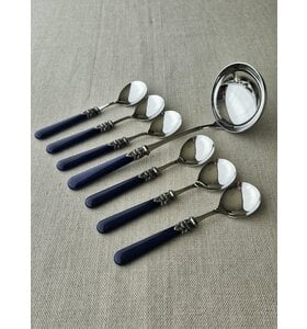 7-piece soup cutlery set, blue (matte)