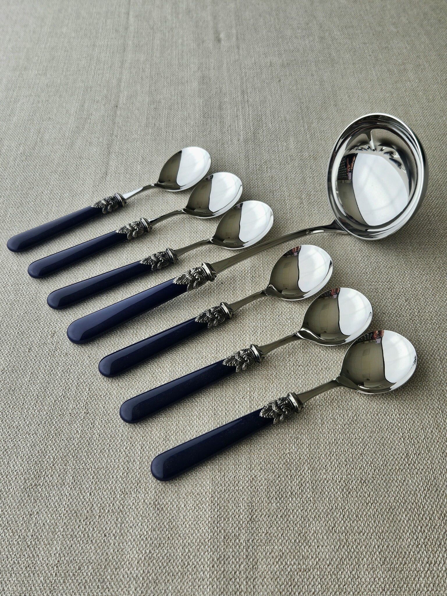 Ensemble de Couverts à Soupe (7 pièces), Bleu (mat)