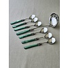 Soup cutlery set (7-piece), Green (mother-of-pearl sheen)