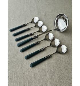 7-teiliges Suppenbesteckset, Grün (matt)