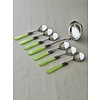Soup cutlery set (8-piece), Light Green with Mother of Pearl