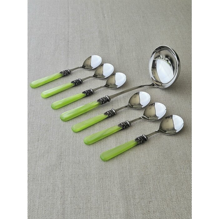 Ensemble de Couverts à Soupe (7 pièces), Vert Clair (nacré)