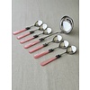 Soup cutlery set (8-piece), Pink with Mother of Pearl