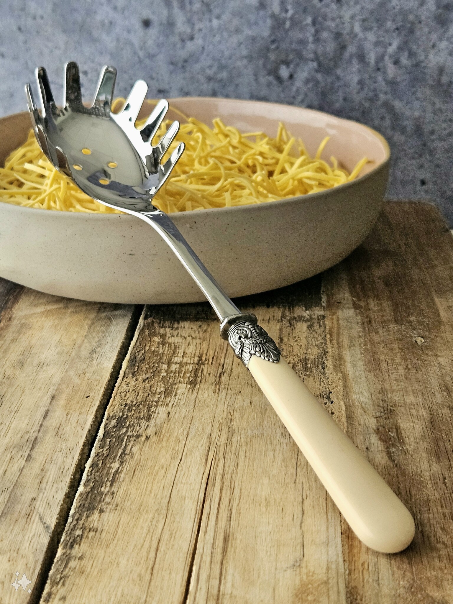 Pasta serving set, Ivory (plain)
