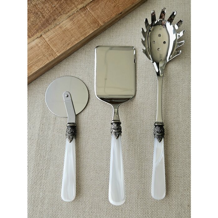 3-teiliges Pastabesteckset, Weiß (perlmutt)