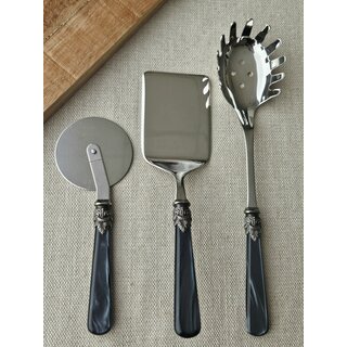 Pasta serving set, Black (mother-of-pearl)