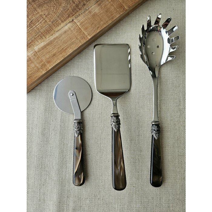 3-teiliges Pastabesteckset, Braun (perlmutt)