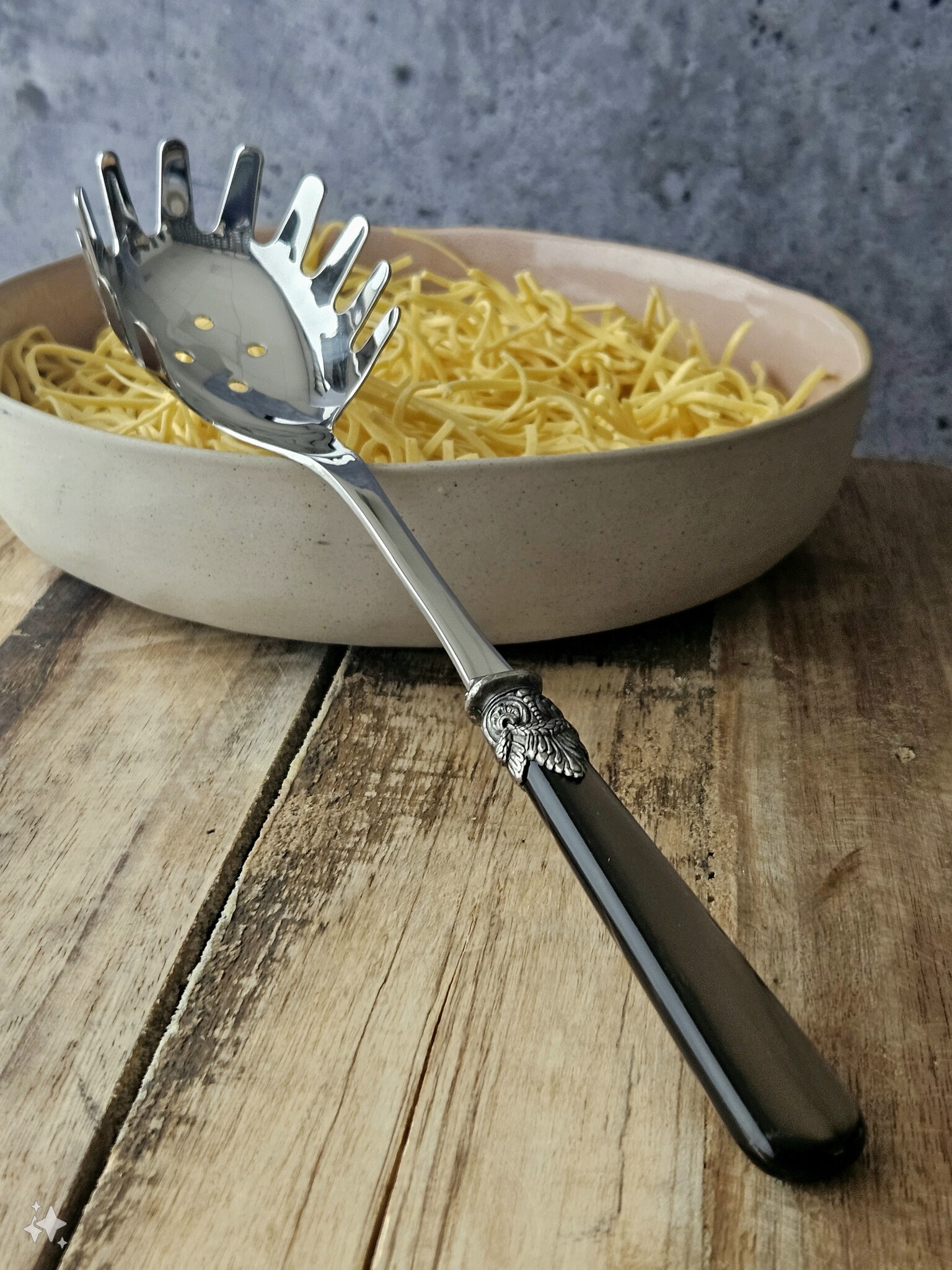 Ensemble de service à pâtes, Marron (éclat nacré)