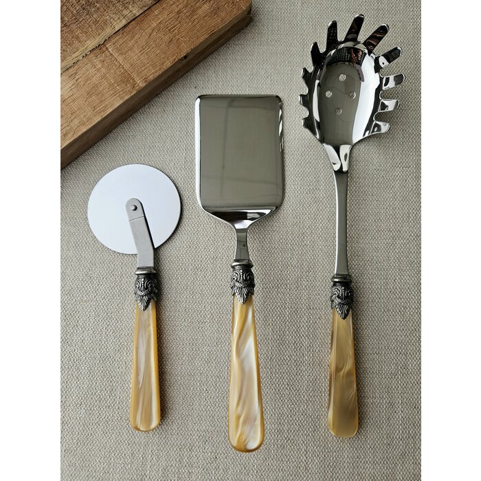 3-teiliges Pastabesteckset, Honig (perlmutt)