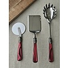 Pasta Besteckset, 3-teilig, Rot (perlmuttglanz)